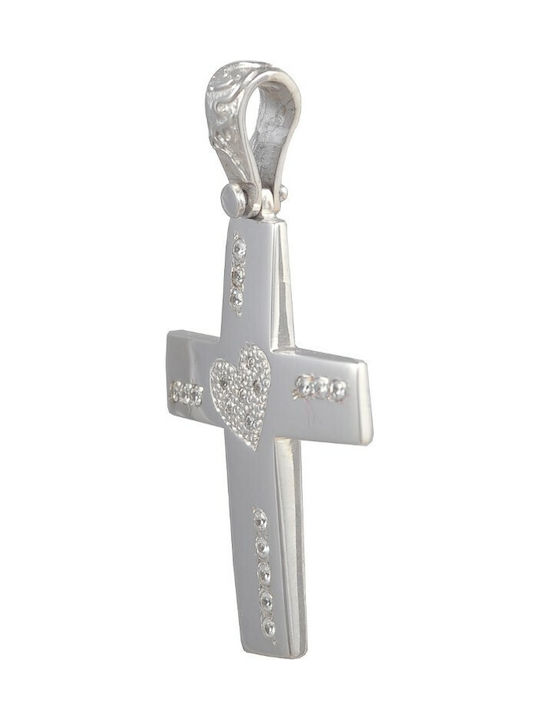 Women's White Gold Cross 14K