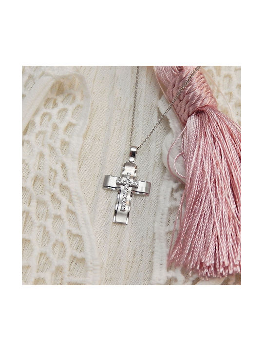 Art d or Women's White Gold Cross 14K with Chain