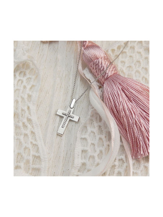 Art d or Women's White Gold Cross 14K with Chain