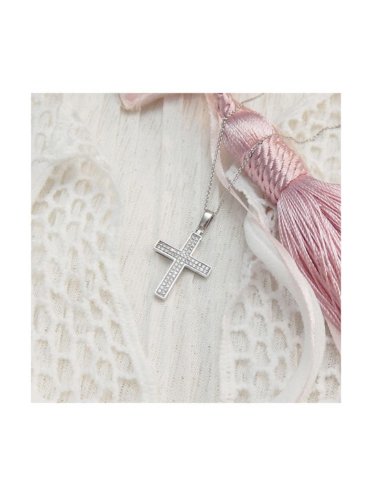 Art d or Women's White Gold Cross 14K with Chain