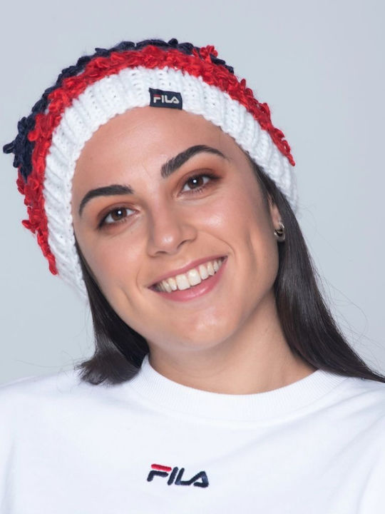 Icelandic Popcorn Knit Beanie Beanie Γυναικείος Σκούφος Πλεκτός Red/Navy Blue