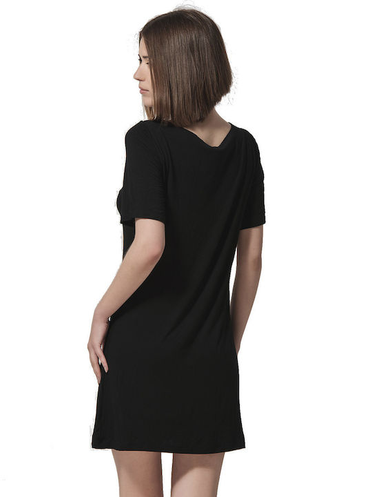 Luna Ibiza Damen Mini Kleid Strand Schwarz