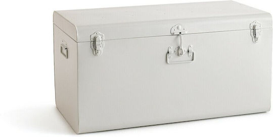 Am.Pm Metallic Decorative Trunk White 80x40x40cm