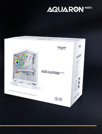 Armaggeddon Aquaron Gaming Midi Tower Κουτί Υπολογιστή με Πλαϊνό Παράθυρο Λευκό