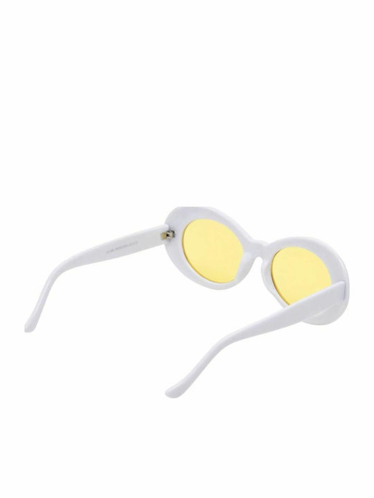 Urban Classics Women's Sunglasses with White Horn-Rimmed Frame and Yellow Lens TB2250-00882