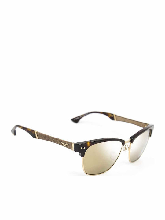 Zadig & Voltaire Γυαλιά Ηλίου Καφέ με Mixed Σκελετό Zadig & Voltaire Γυαλιά Ηλίου Καφέ με Mixed Σκελετό