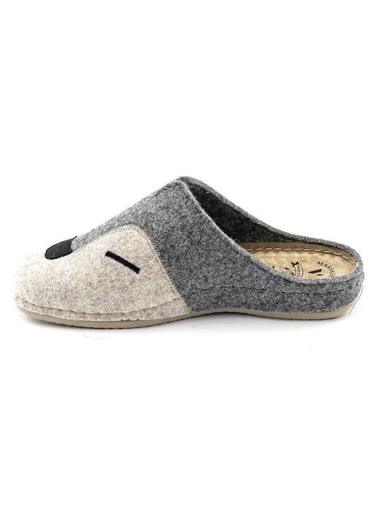 Comfort Way Shoes Anatomic Women's Slippers with Fur Gray