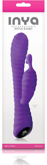 Ns Novelties Inya Ripple Rabbit Personal Vibrator Vibrator Rabbit 21.5cm Purple