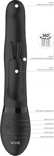 Vive Izara Δονητής Rabbit 22cm Black