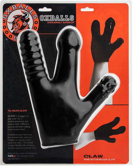 Oxballs Claw Textured Glove Dildo Anal Negru