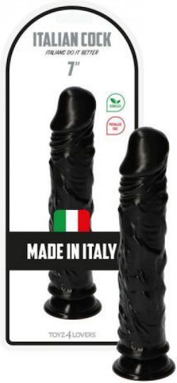 Toyz4lovers Italian Cock Реалистично дилдо Със смукателна чашка Черно 18см