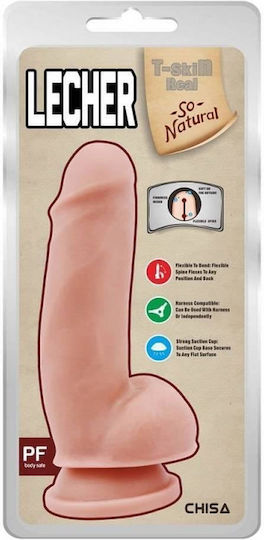 Chisa Novelties Lecher Dildo Реалистично дилдо с Топки и Вендуза Плът 18см