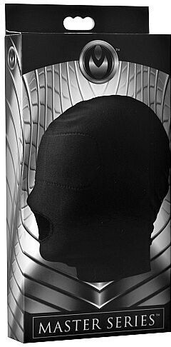 XR Master Series Disguise Open Mouth Hood BDSM Maske in Schwarz Farbe