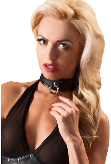 Zado Leather Neckcuff Κολάρο σε Μαύρο Χρώμα