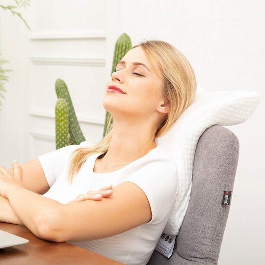 Neck Support Pillow with Memory Foam 33x31x12cm 81005MDP00WH-0345