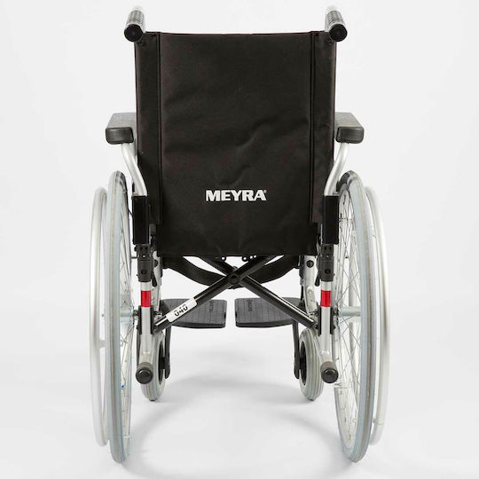 Meyra Budget II 9.050 Αναπηρικό Αμαξίδιο 24" Πτυσσόμενο Απλού Τύπου με Απλή Πλάτη 43cm 9.050 Ασημί