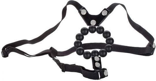 Calexotics Lover's Thong with Stroker Beads Fully Adjustable Gurtzeug in Schwarz Farbe