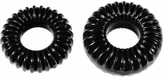 Perfect Fit Brand XPlay Gear Slim Ribbed Cock Rings 2 Pack Σετ Δαχτυλίδια Πέους Μαύρα 2τμχ
