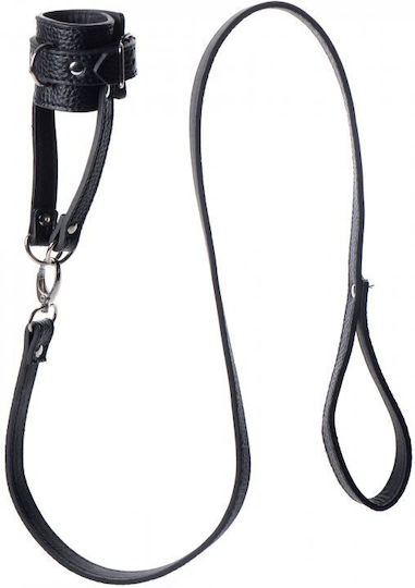 XR Ball Stretcher With Leash Set Ringe Hoden Leder Schwarz