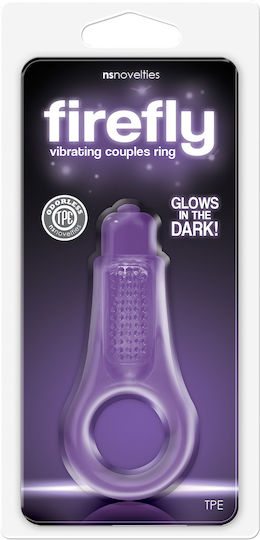 Ns Novelties Firefly Vibrating Couples Ring Δονούμενο Δαχτυλίδι Πέους Σιλικόνης Μωβ