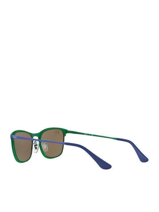 Ray Ban Ochelari De Soare Pentru Copii Rotunzi Cu Lentilă Oglindă Albastră