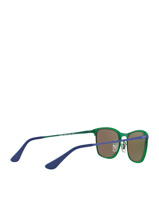 Ray Ban Ochelari De Soare Pentru Copii Rotunzi Cu Lentilă Oglindă Albastră