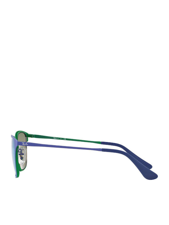 Ray Ban Ochelari De Soare Pentru Copii Rotunzi Cu Lentilă Oglindă Albastră