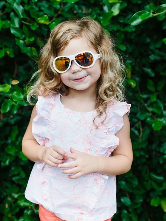 Babiators Polarized Wicked Alb Ochelari De Soare Pentru Copii Cu Lentilă Polarized Oglindă Albă