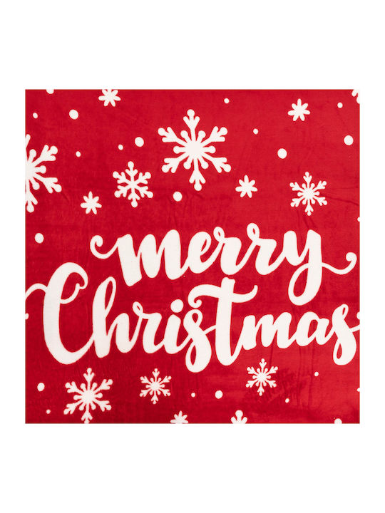 Atmosphera Merry Xmas Κουβέρτα Fleece Καναπέ 130x180εκ. Κόκκινη