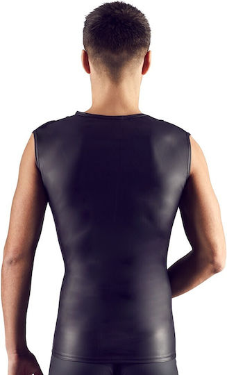 Svenjoyment Underwear Mesh Shirt with Wetlook Sexy Ανδρικό Top Μαύρο