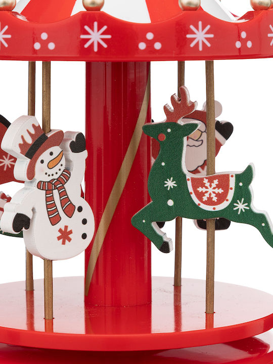 Christmas Decorative Carousel Red with Music and Movement 18x11x11cm.