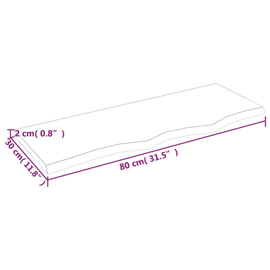vidaXL Countertop without Sink L80xW30xH2cm Brown