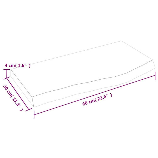 vidaXL Waschtisch ohne Waschbecken L60xB30xH4cm Braun