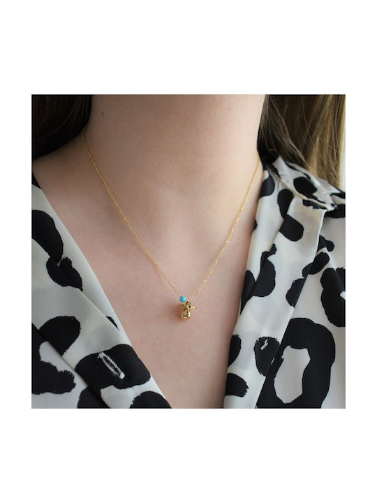 Necklace from Gold 14K with Zircon