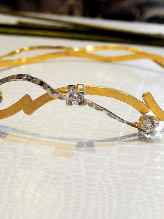 Polytimo Women's Bracelet made of Gold 14K with Zircon