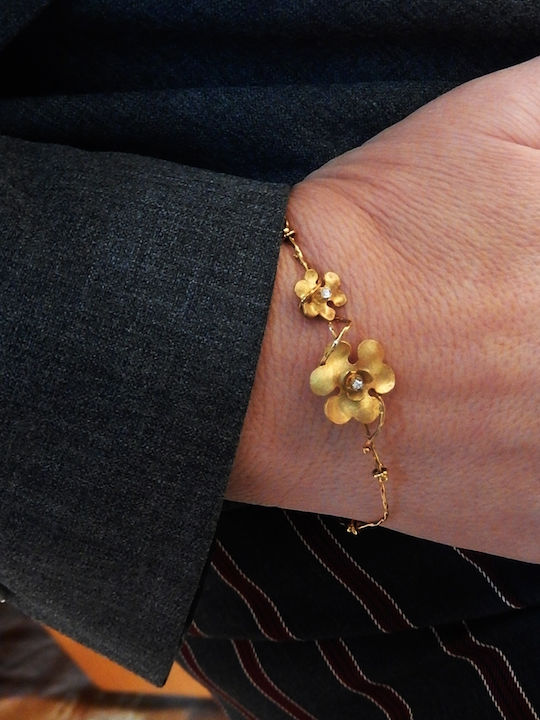 Polytimo Damen Armband aus Gold 14K mit Zirkon