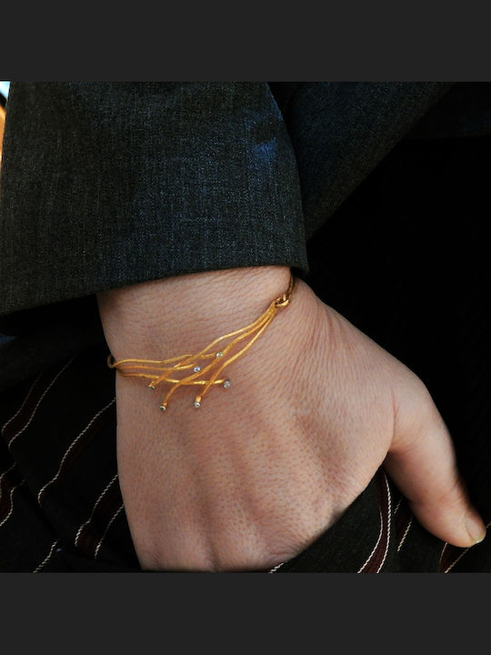 Polytimo Damen Armband aus Gold 14K mit Zirkon