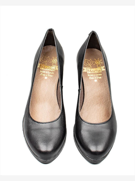 Leder Pumps Schwarz
