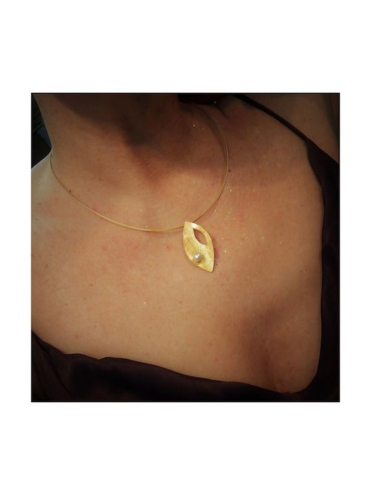 Polytimo Necklace from Gold 14K with Pearls