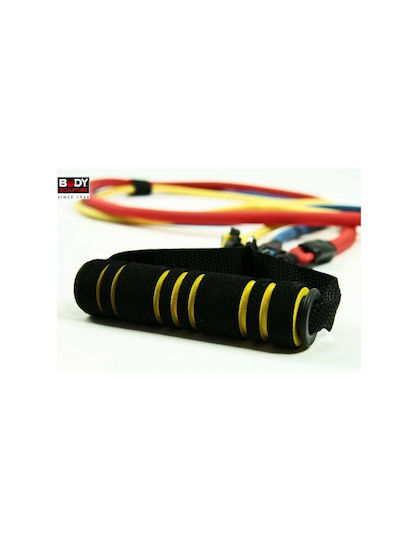 Body Sculpture Fitness Tubular Elastic Bands with Handles Set 3pcs Multicolored 43 CM 0.432m