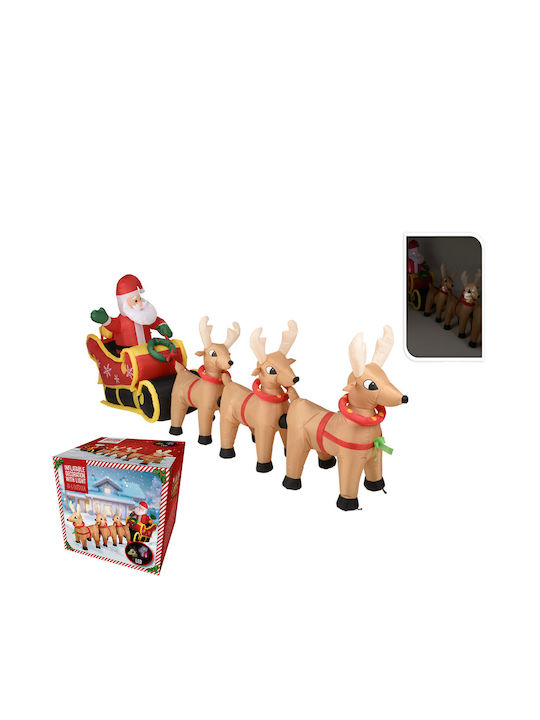 Outdoor Inflatable Illuminated Santa Claus in Sleigh Yellow 34x13.3x8.2cm