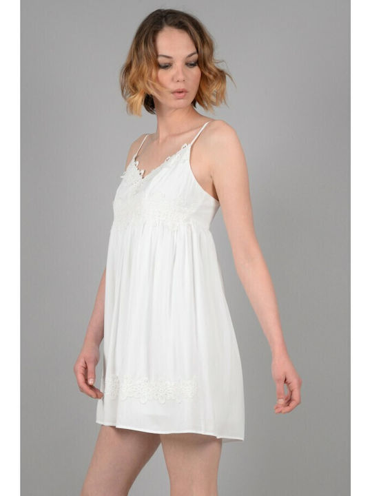 Sommer Mini Damenkleid Weiß
