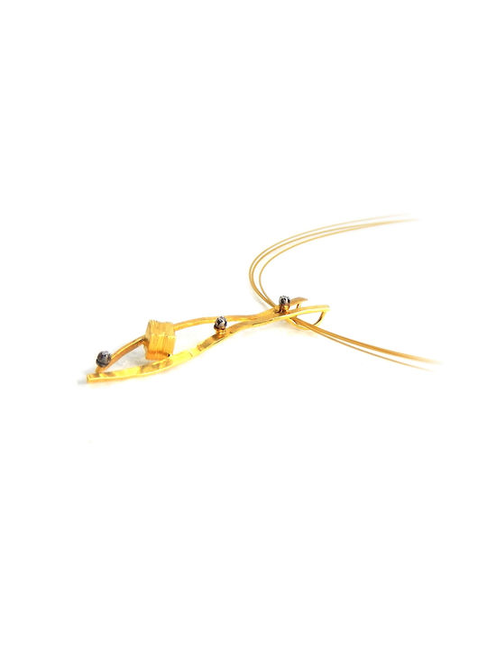 Polytimo Necklace Gold Plated with Diamond