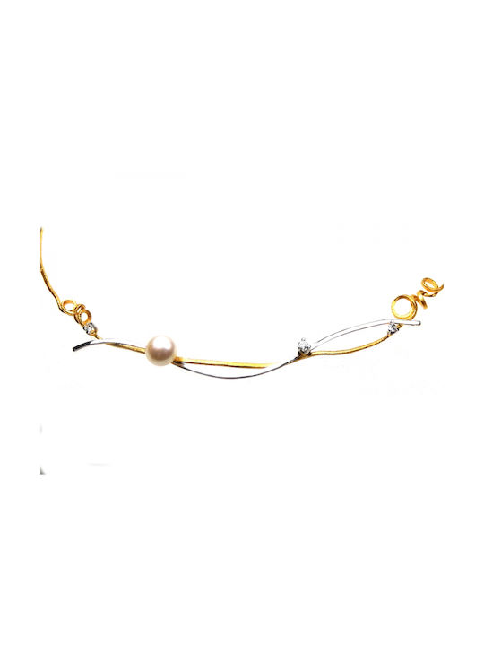 Polytimo Necklace from Gold 14K with Pearls