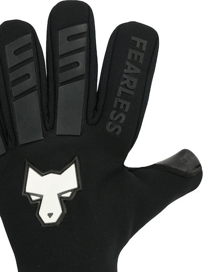 Fearless Goalkeepers Wolf Pro Γάντια Τερματοφύλακα Παιδικά & Ενηλίκων Μαύρα