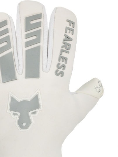 Fearless Goalkeepers Wolf Pro Голмански ръкавици Възрастни & Детски фотоалбум Бели
