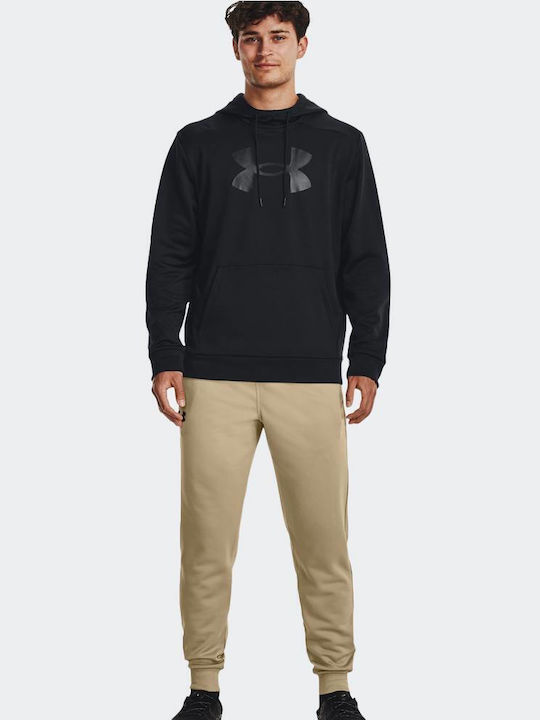 Under Armour Παντελόνι Φόρμας με Λάστιχο Fleece Χακί