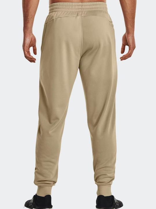 Sweatpants Glossy with Elastic Khaki