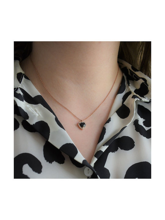 Necklace with design Heart from Rose Gold 14K