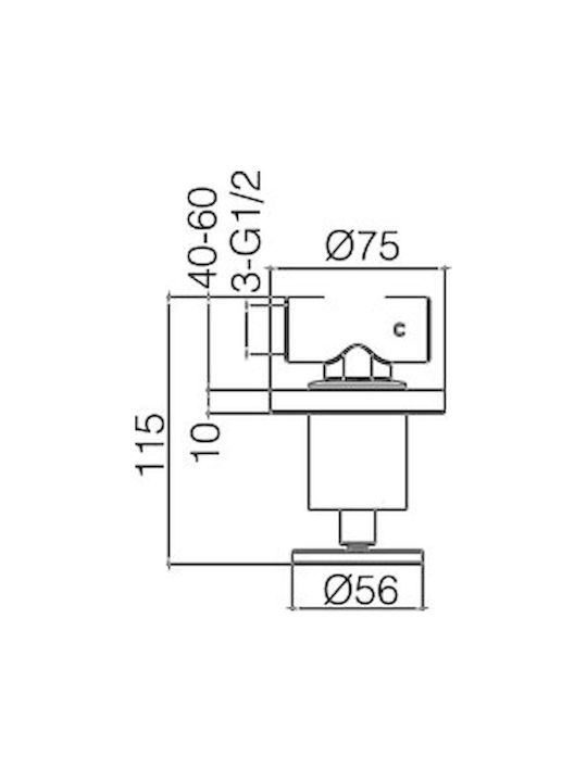 Excel Built-in Mixer & Spout Set for for Bathroom Sink 1 Exit Silver